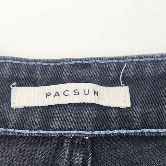 Pacsun 90s Jogger Jeans Size 26 Women Blue Black Colorblock Distressed High Rise - Picture 4 of 8